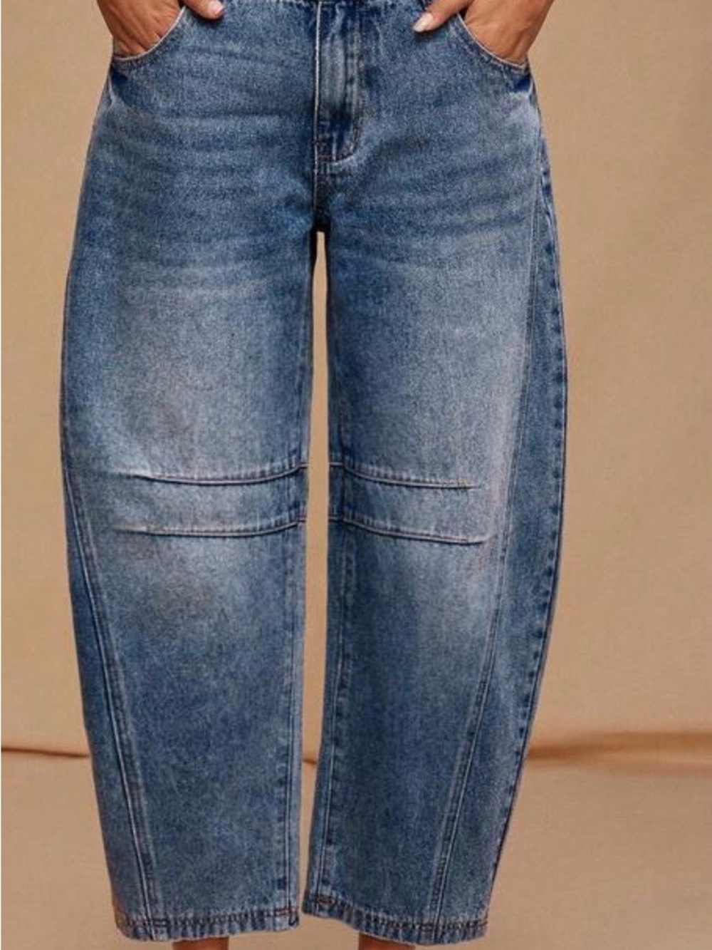 Forever 21 Washed Blue Barrel Jeans